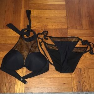 Black netted bikini